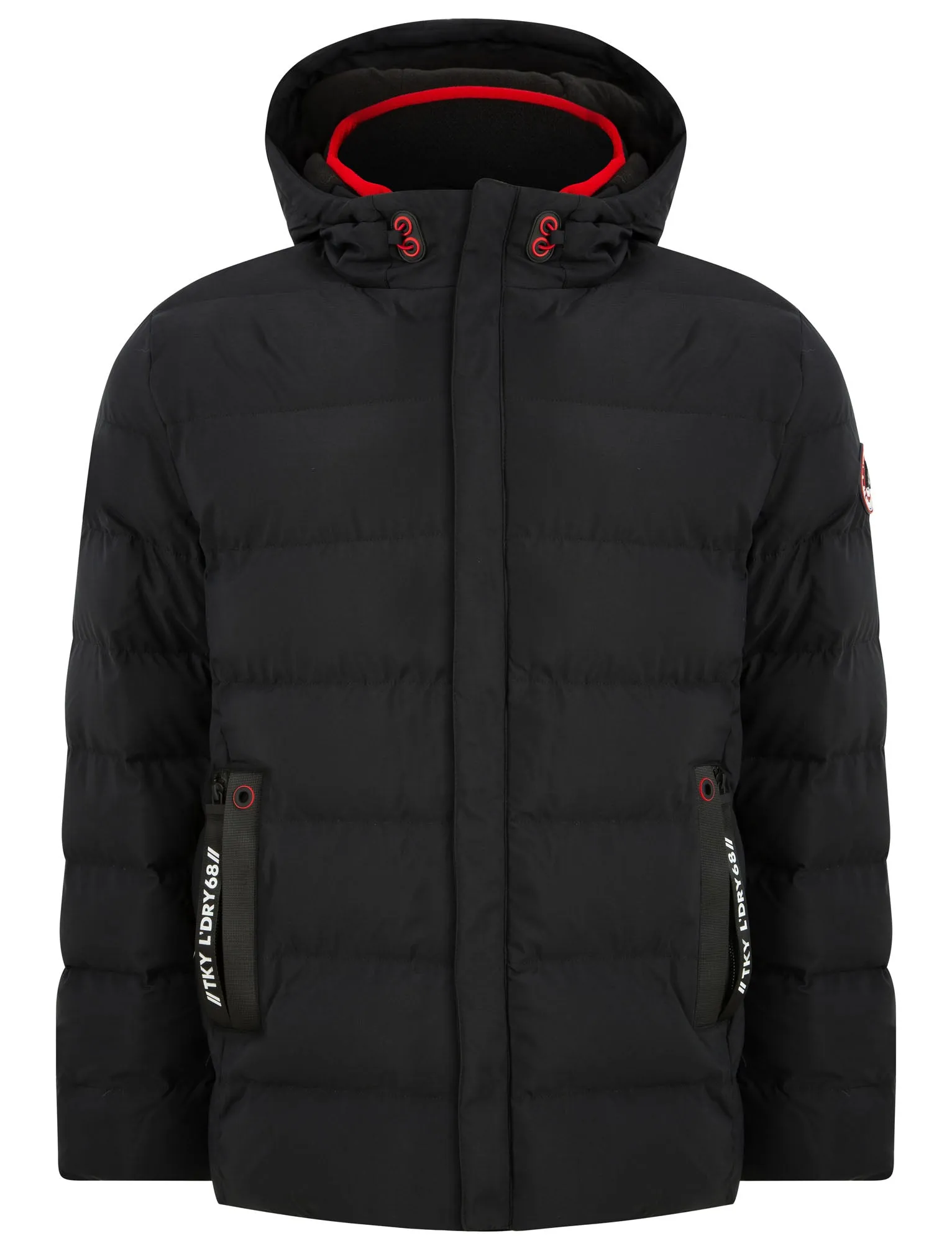 Chappin Quilted Puffer Coat with Hood In Jet Black - Tokyo Laundry