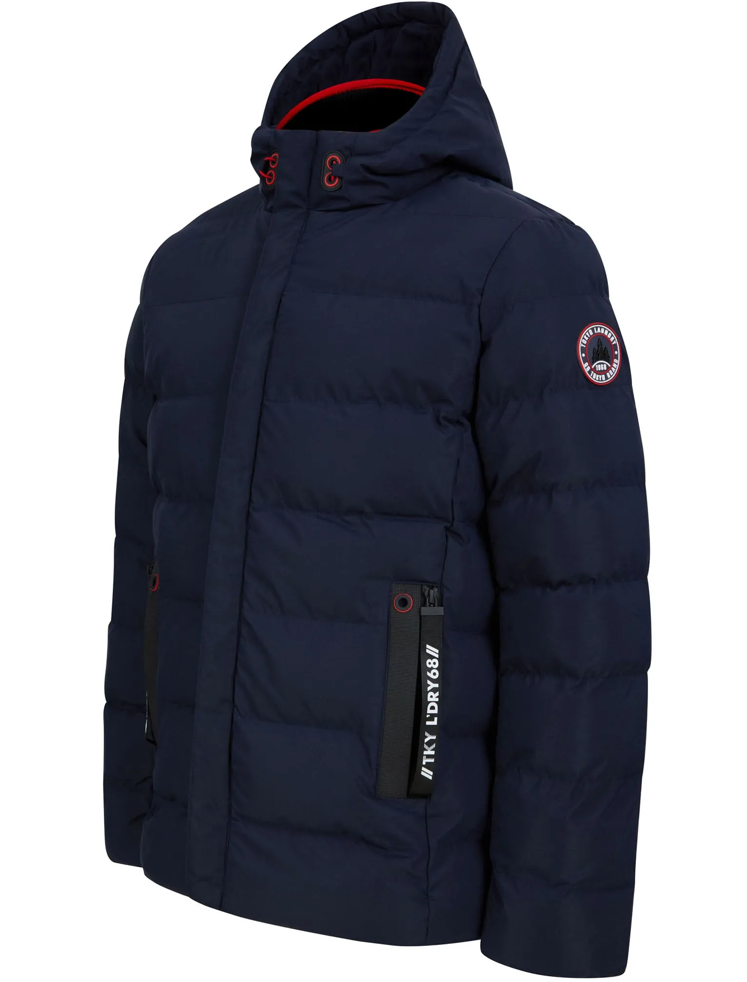 Chappin Quilted Puffer Coat with Hood In Sky Captain Navy - Tokyo Laundry