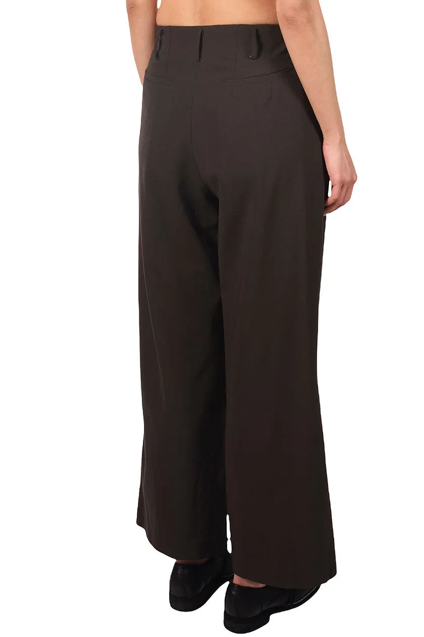 Chocolate High Waist Wool Trousers