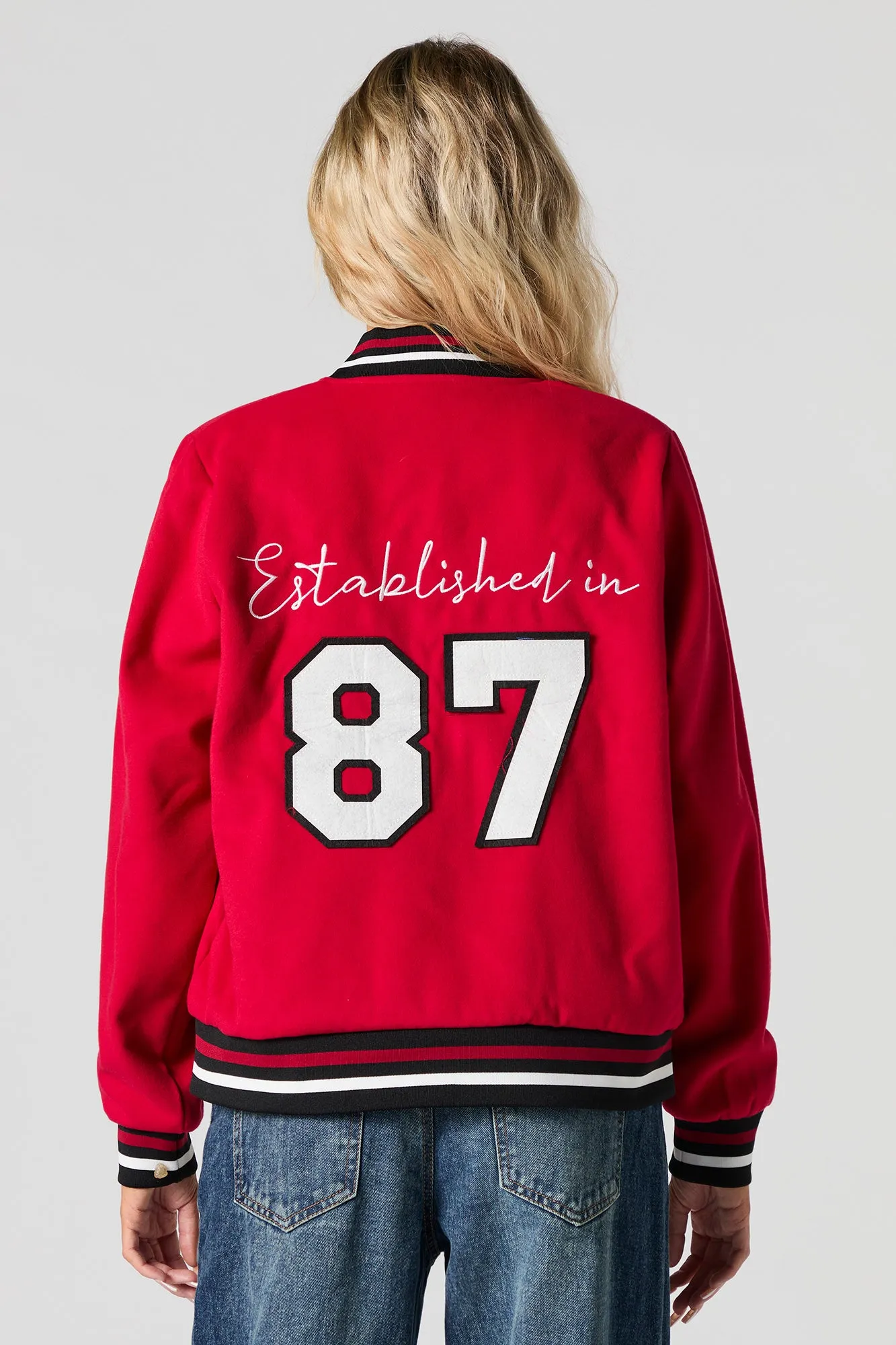 City Embroidered Bomber Jacket