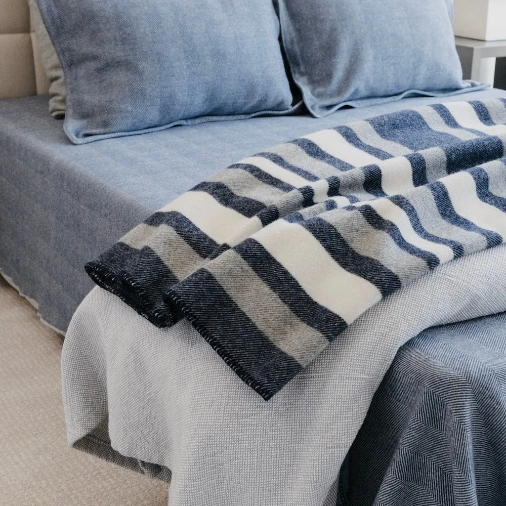 Coastal Cottage Stripe Wool Throw