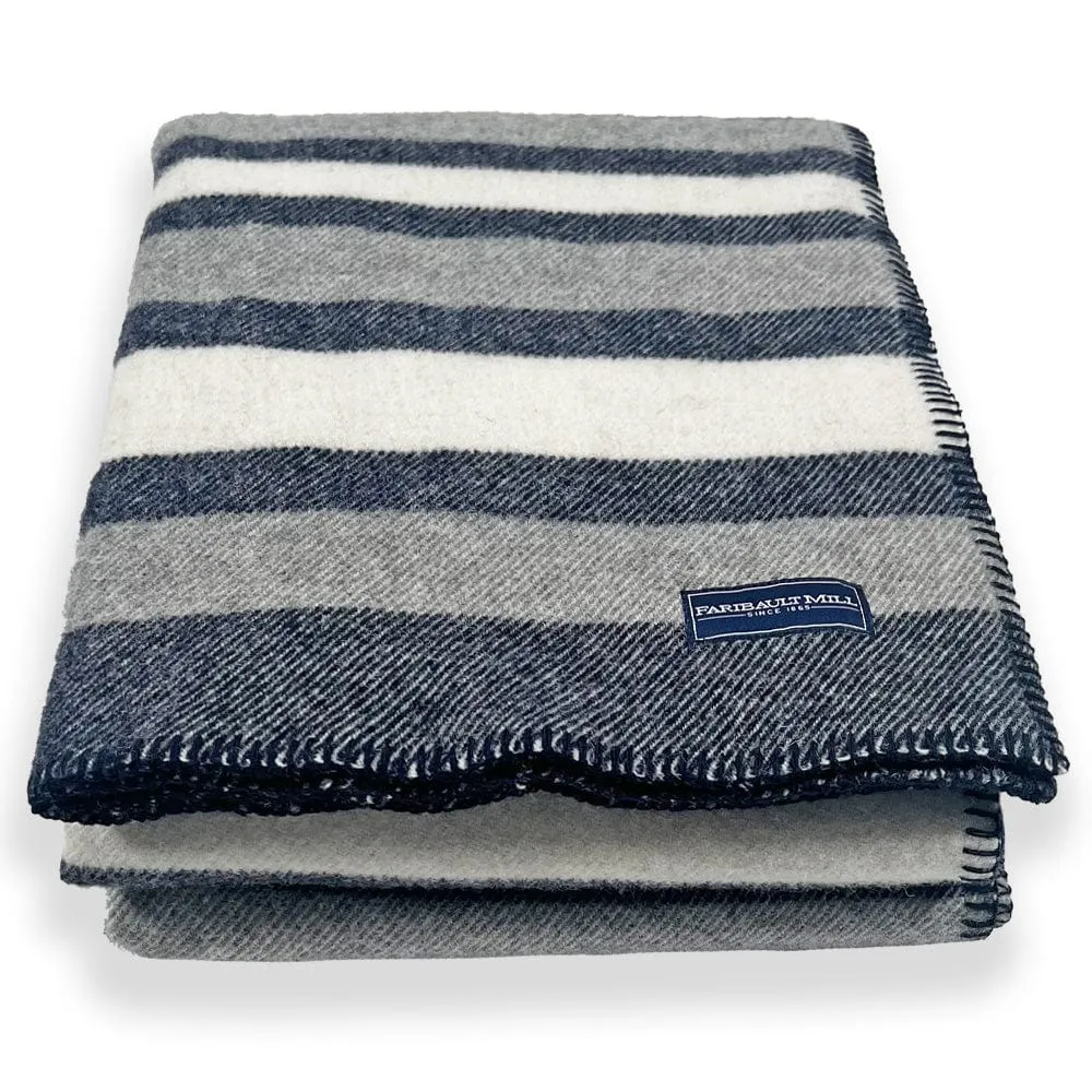 Coastal Cottage Stripe Wool Throw