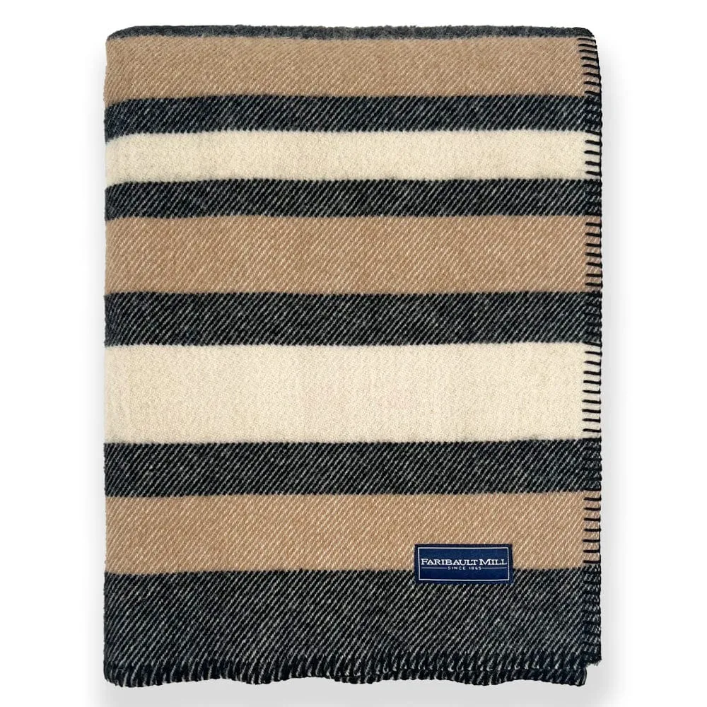 Coastal Cottage Stripe Wool Throw