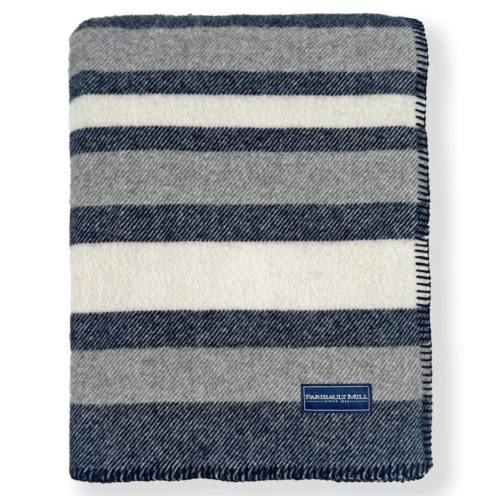 Coastal Cottage Stripe Wool Throw