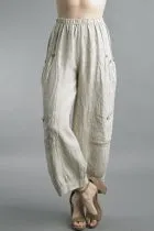 Coconut Button Linen Pants