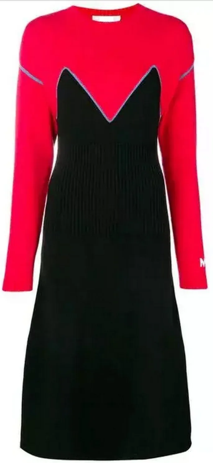 Colour-Block Knitted Dress