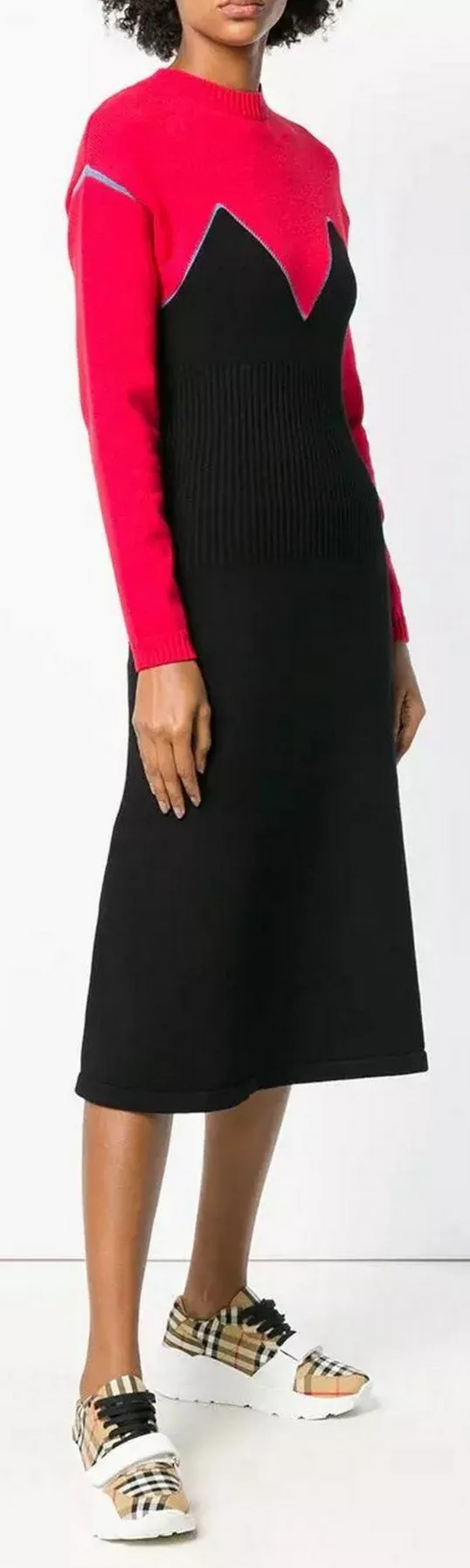 Colour-Block Knitted Dress