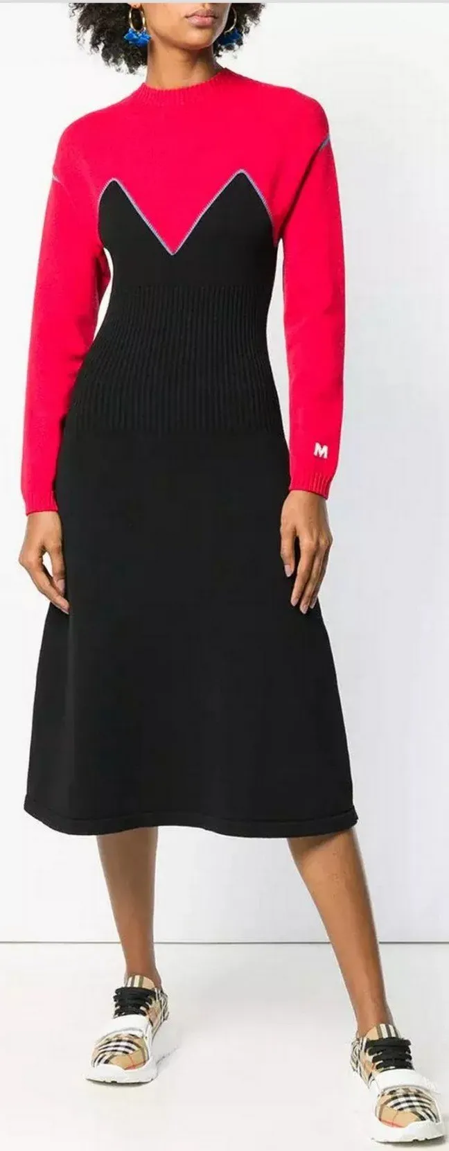 Colour-Block Knitted Dress