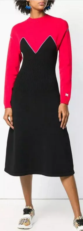 Colour-Block Knitted Dress