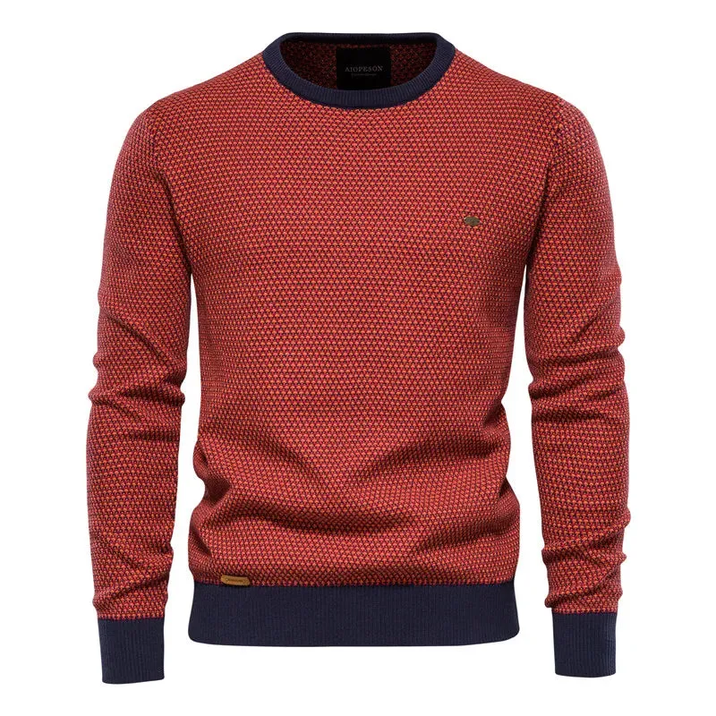 Cotton Loose Pullovers Sweater Men Casual Warm Quality Spliced Mens Knitted Sweater Winter Fashion Sweaters for Men