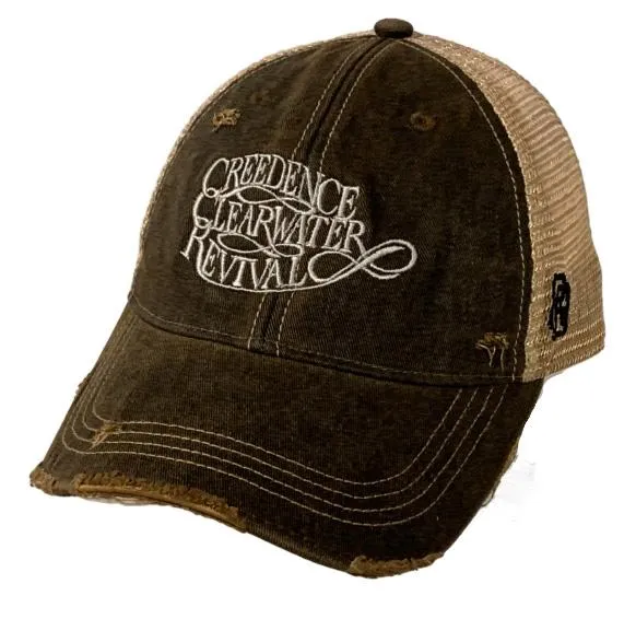 Creedence Clearwater Revival CCR Band Retro Brand Distressed Mesh Adj. Hat Cap