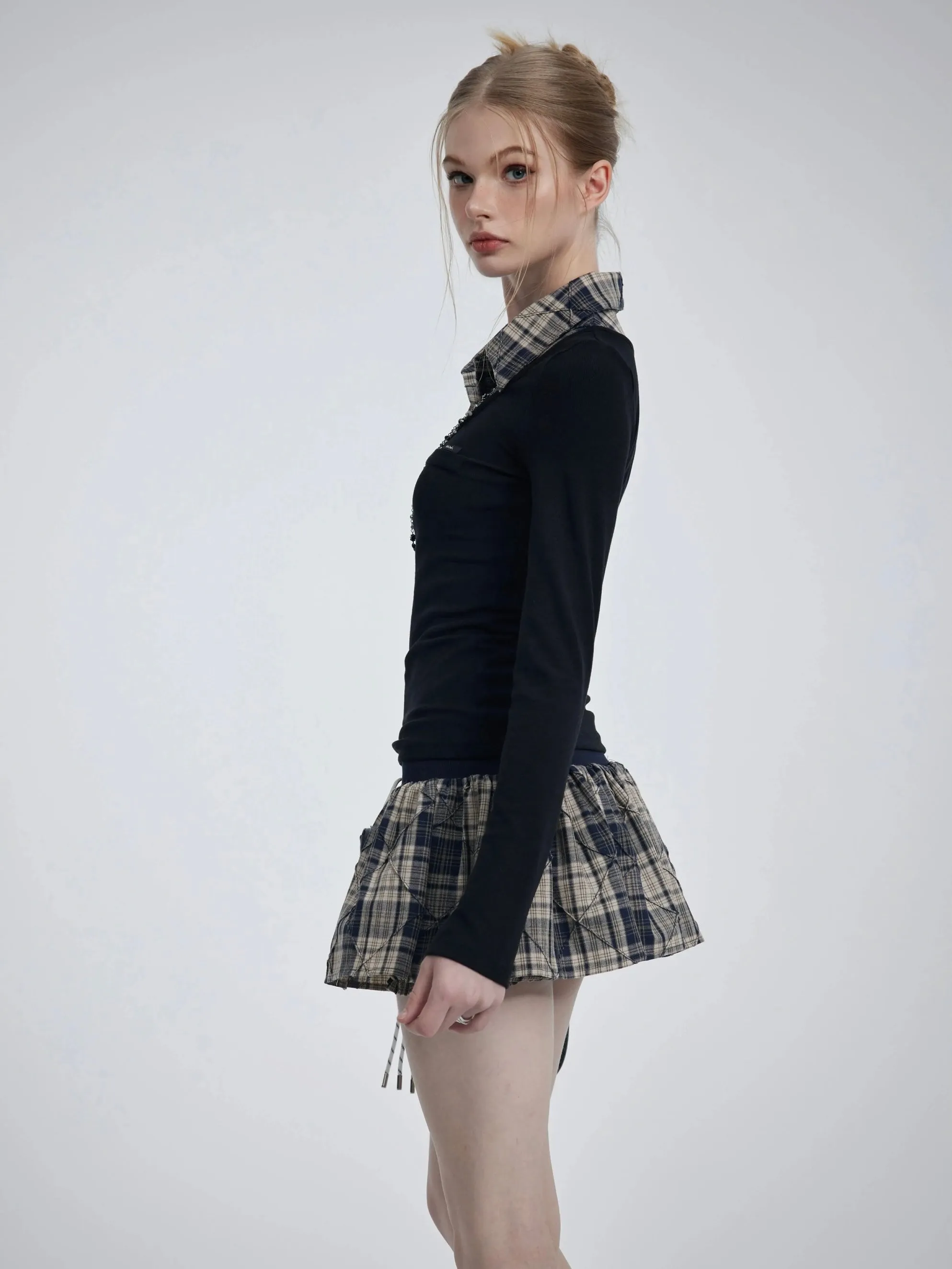 [Customizable] Campus Chic School Girl Mini Dress Sweater Set