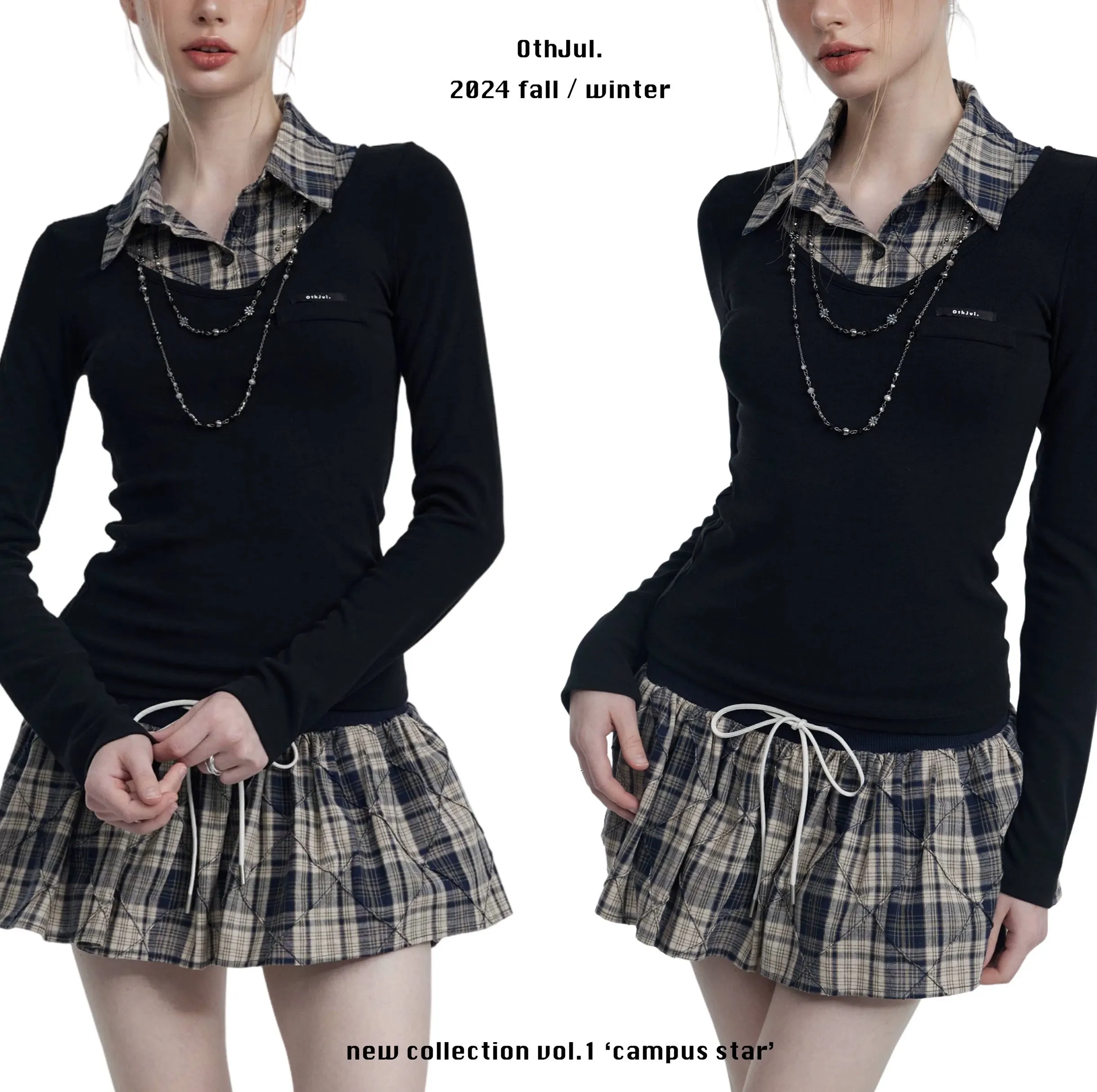 [Customizable] Campus Chic School Girl Mini Dress Sweater Set