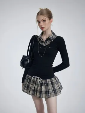 [Customizable] Campus Chic School Girl Mini Dress Sweater Set