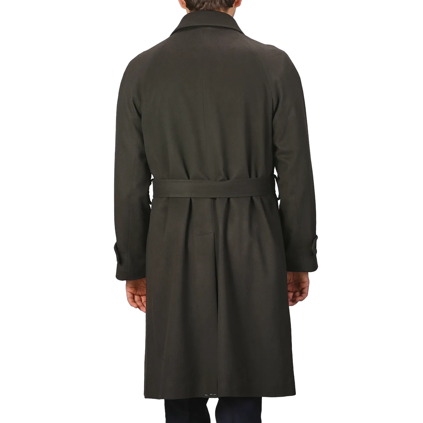 Dark Green Wool Cashmere DB Raglan Coat