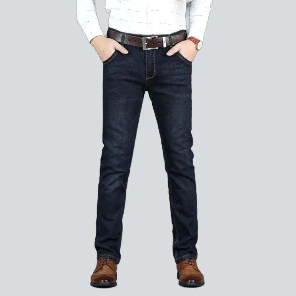 Dark slim stretchy men's jeans