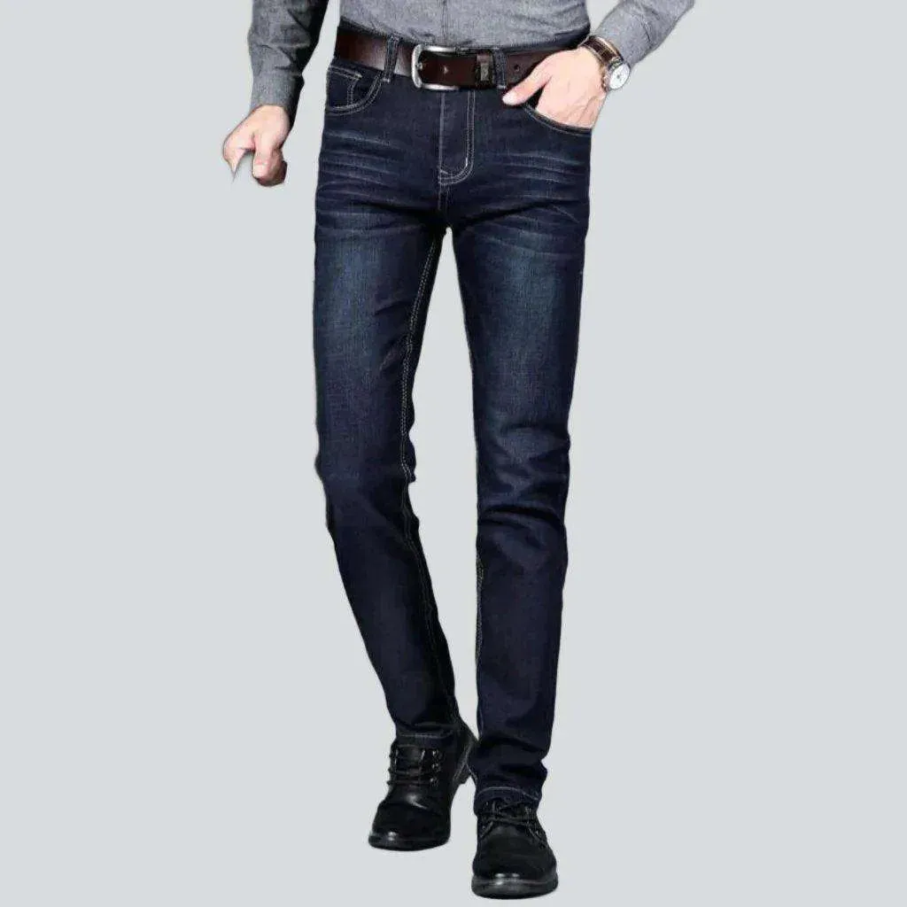 Dark slim stretchy men's jeans