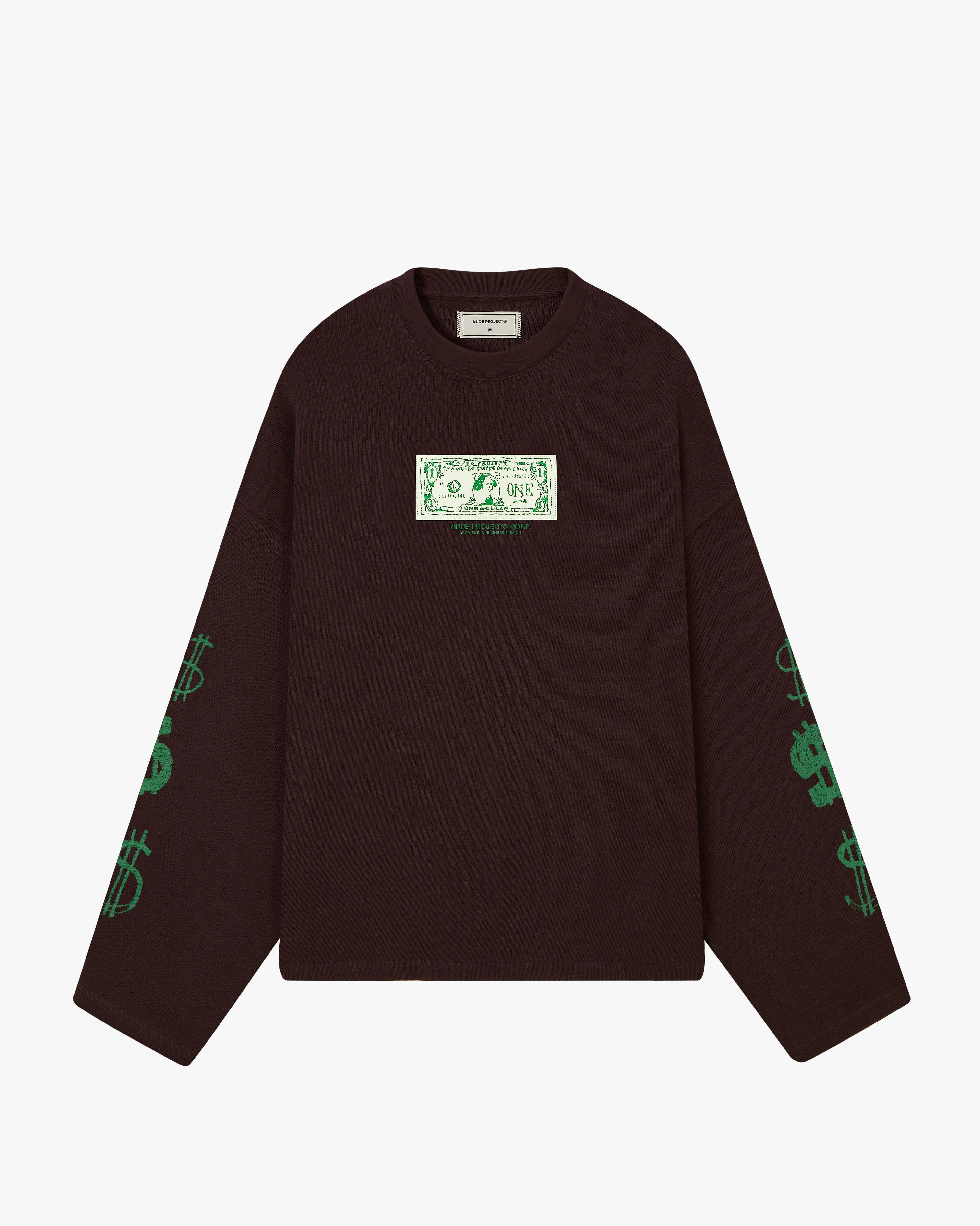 DOLLA LONG-SLEEVE TEE BROWN