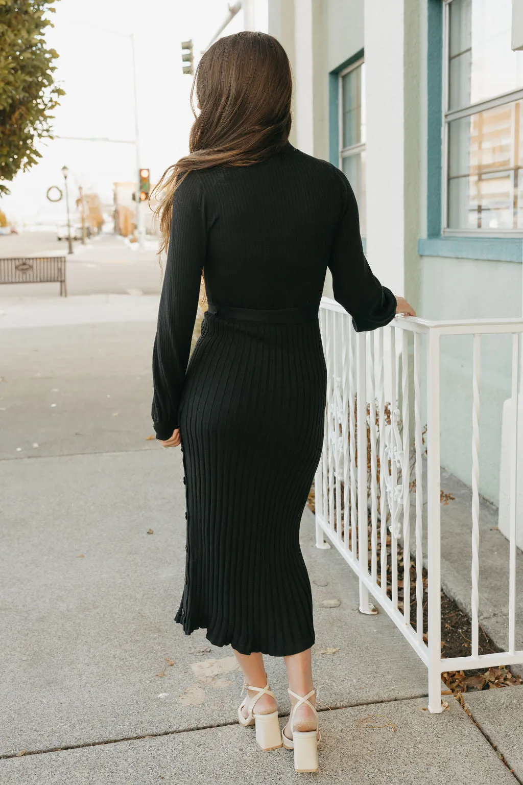 Elle Sweater Dress-Black