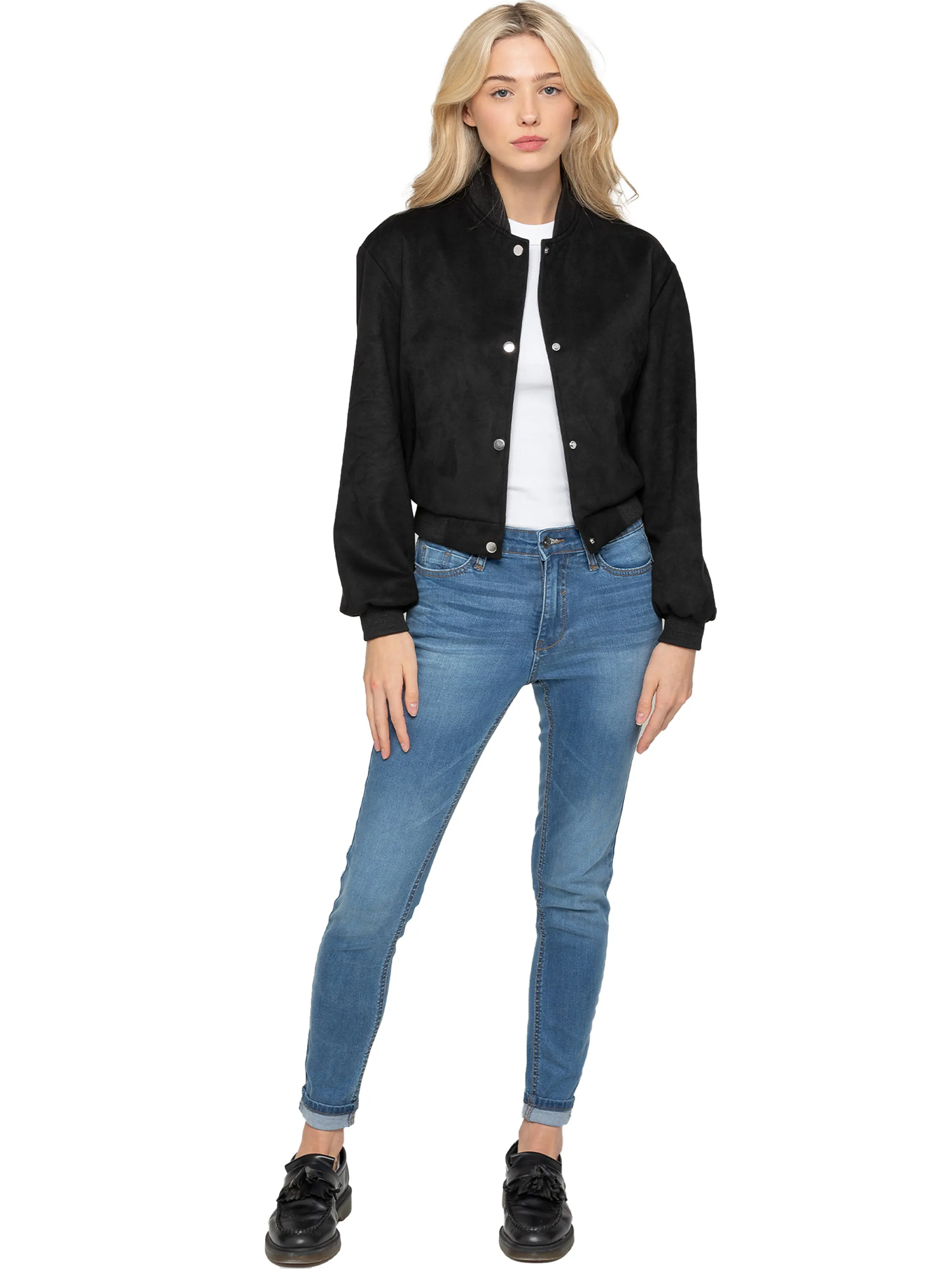 Enzo | Womens Suede Bomber Jacket