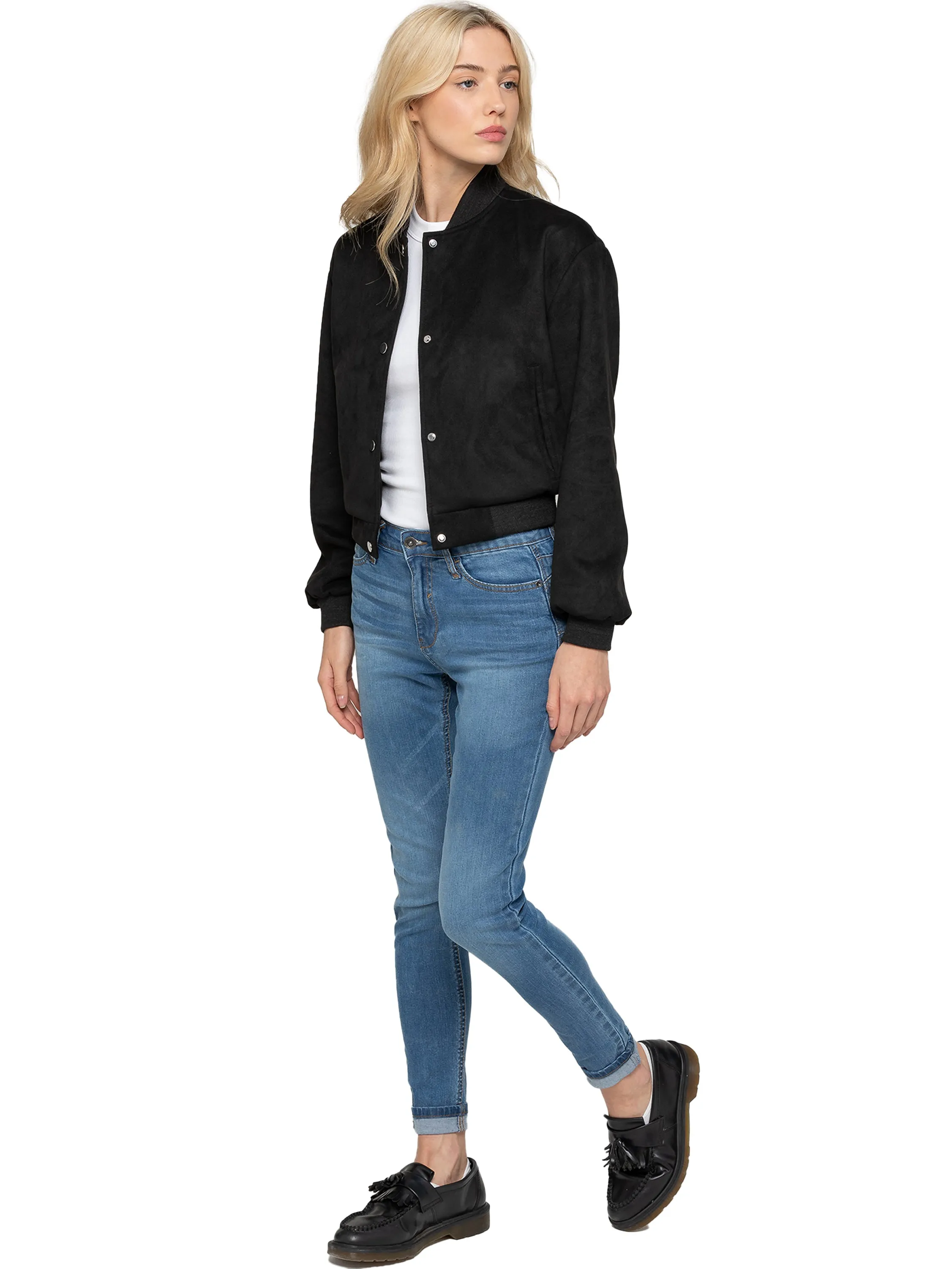 Enzo | Womens Suede Bomber Jacket