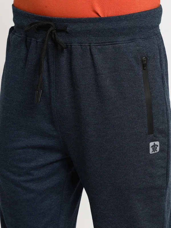 Essentials Blue Melange Solid Joggers