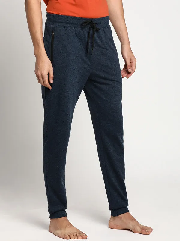 Essentials Blue Melange Solid Joggers