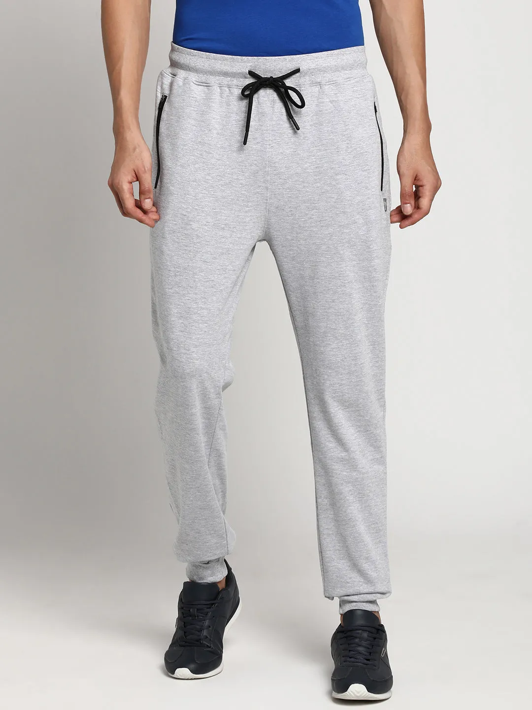 Essentials Grey Melange Solid Joggers