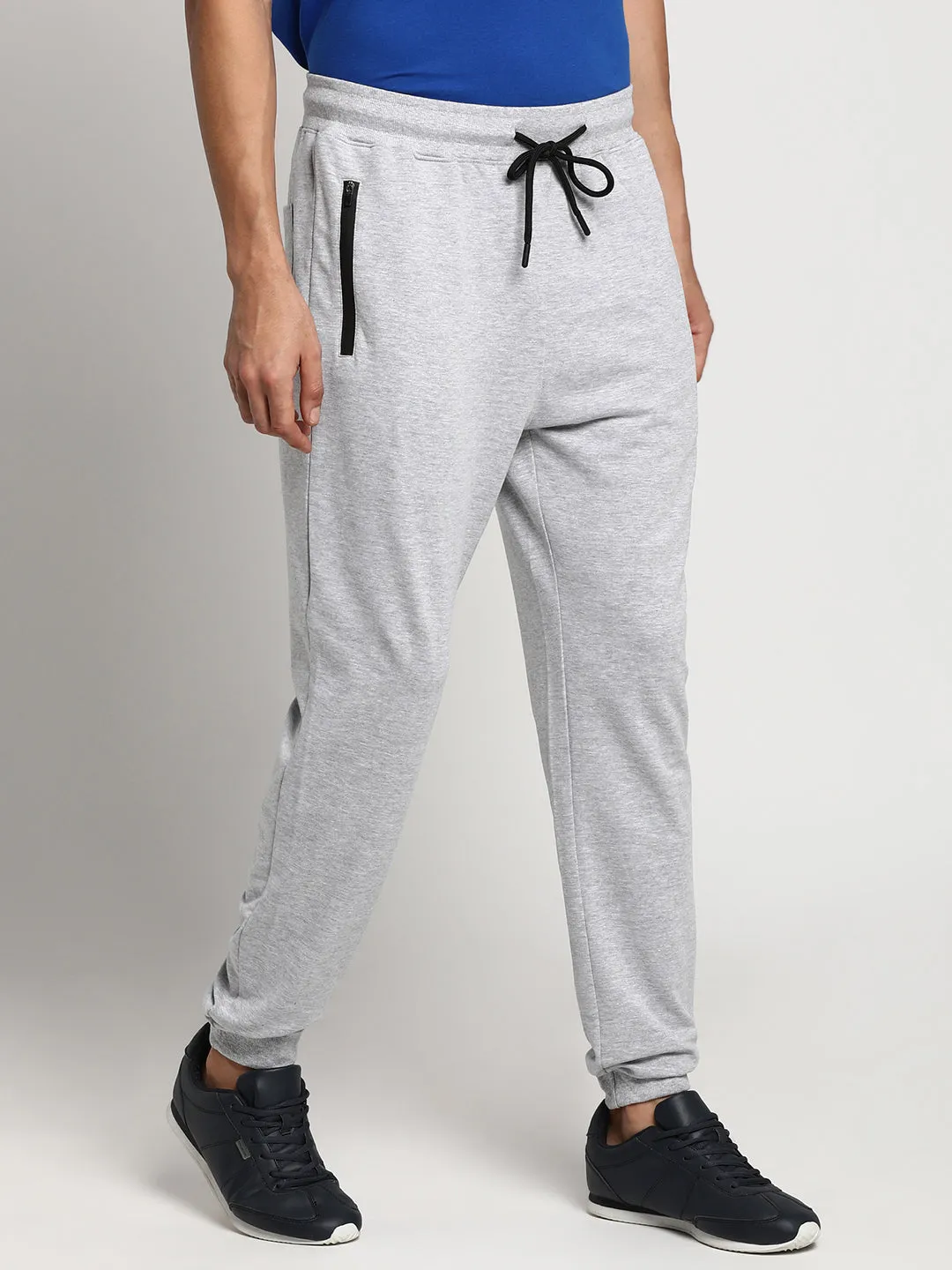 Essentials Grey Melange Solid Joggers