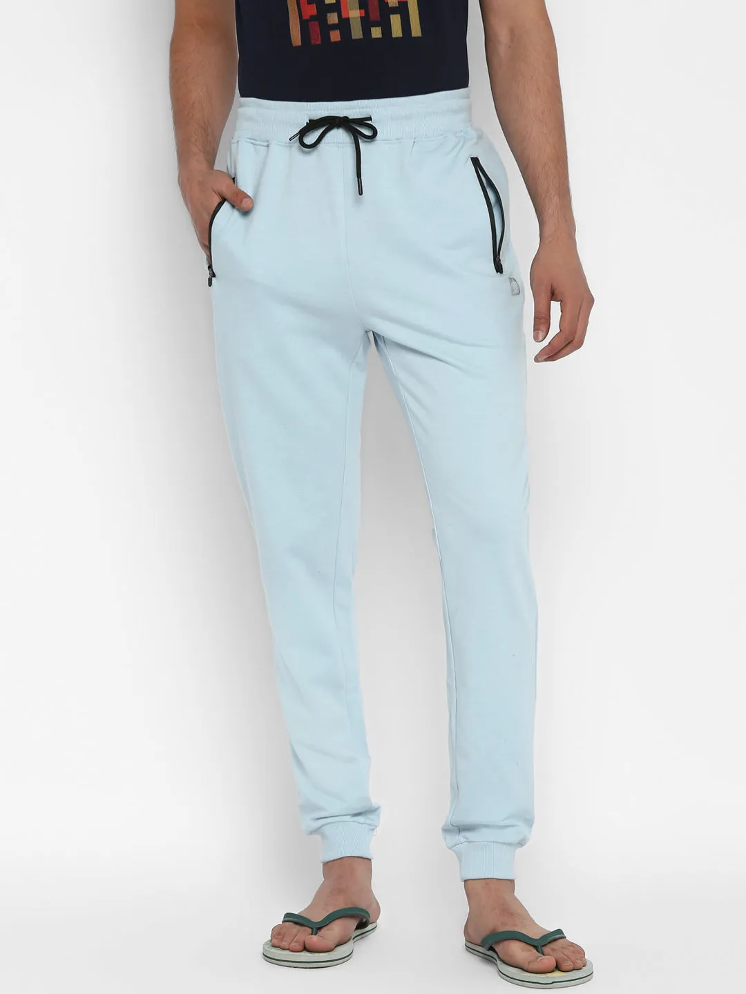 Essentials Sky Blue Solid Joggers