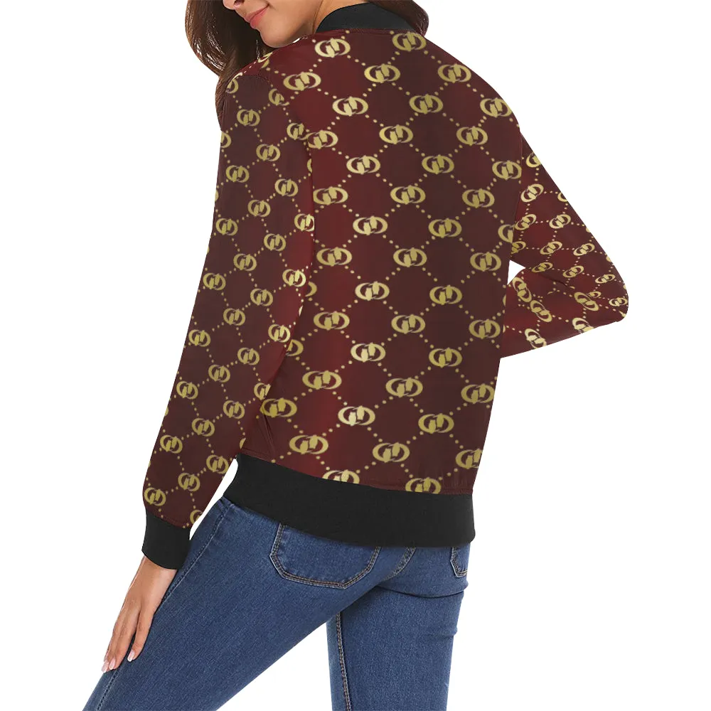 EXCELLENCE BRDXGLD All Over Print Bomber Jacket for Women