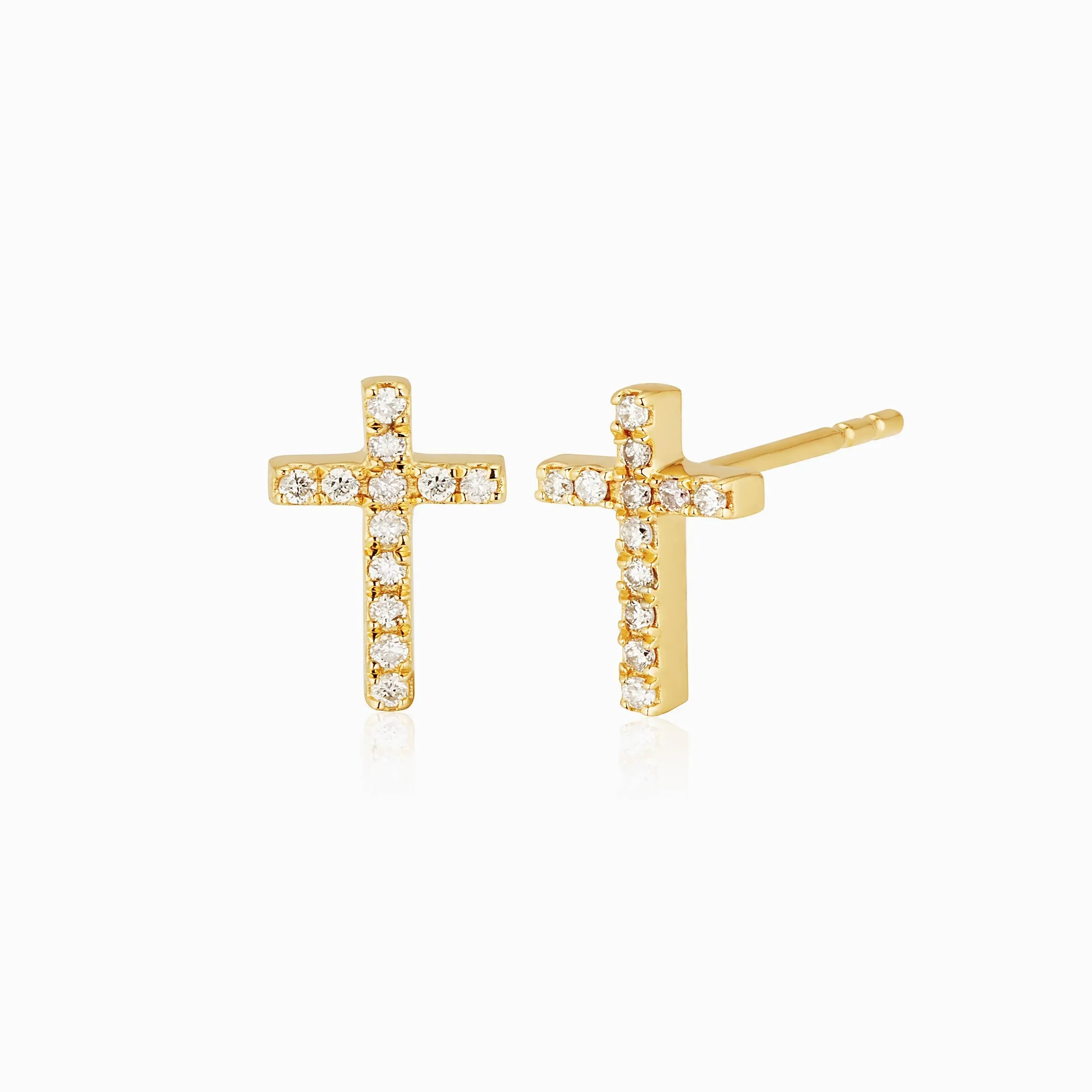 Faith Diamond Cross Studs