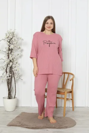 Fames Pajama Ribbed Camisole Cotton Flare Leg New Season Plus Size Home Wear