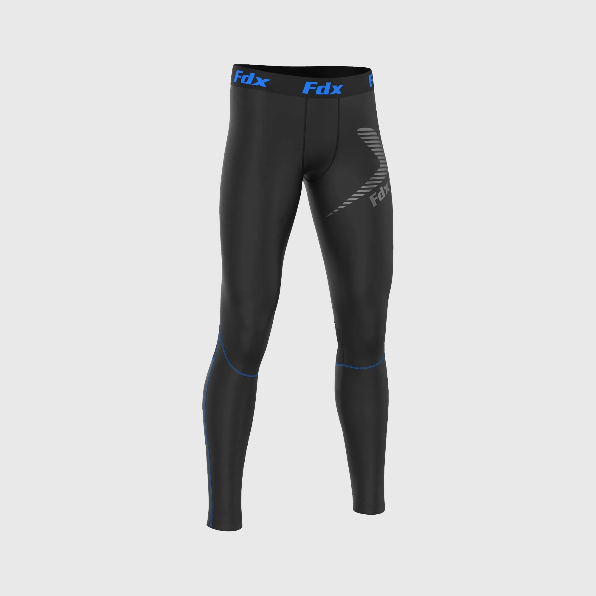 Fdx Men's & Boy's Set Recoil Blue Compression Base Layer Top & Leggings