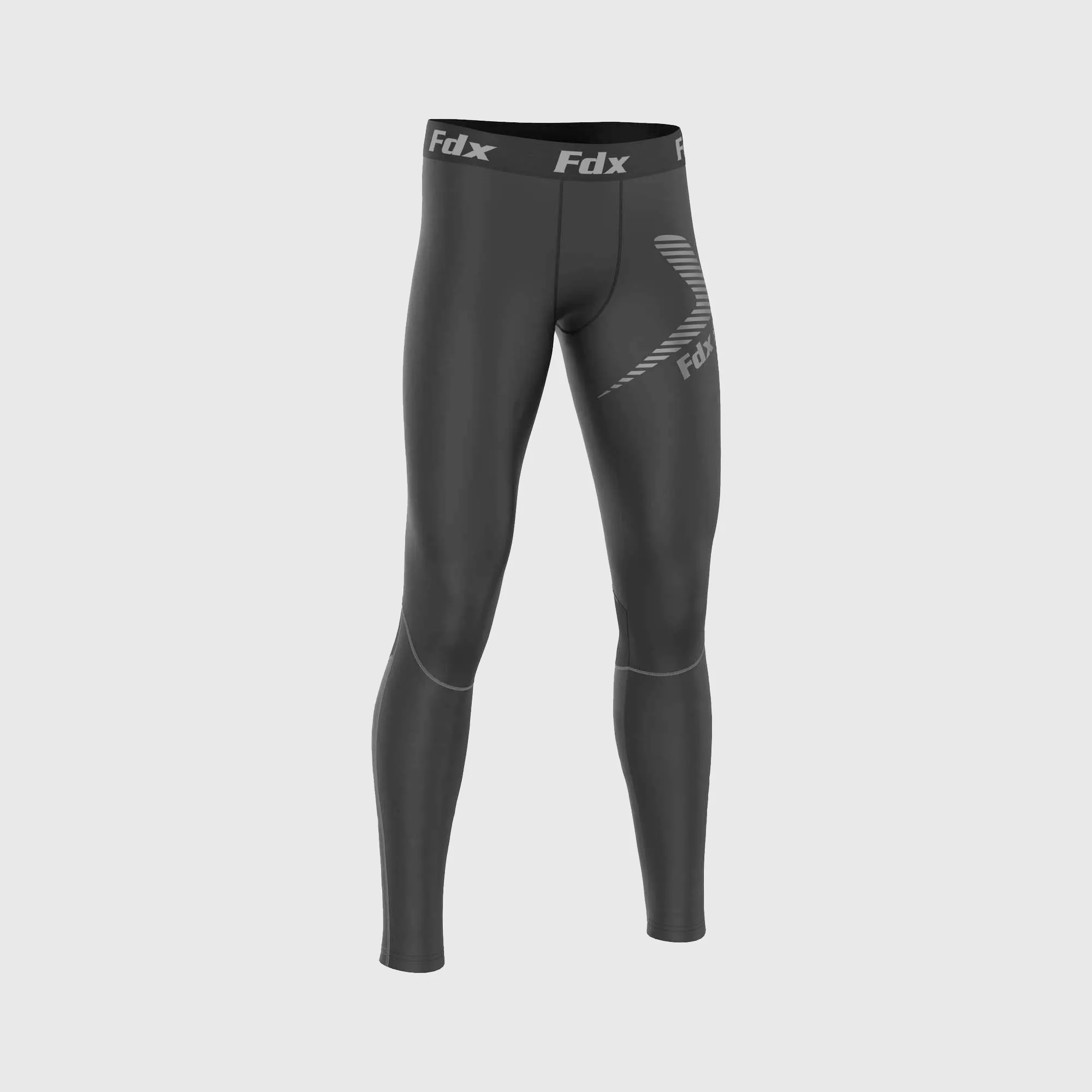 Fdx Men's & Boy's Set Recoil Grey Compression Base Layer Top & Leggings