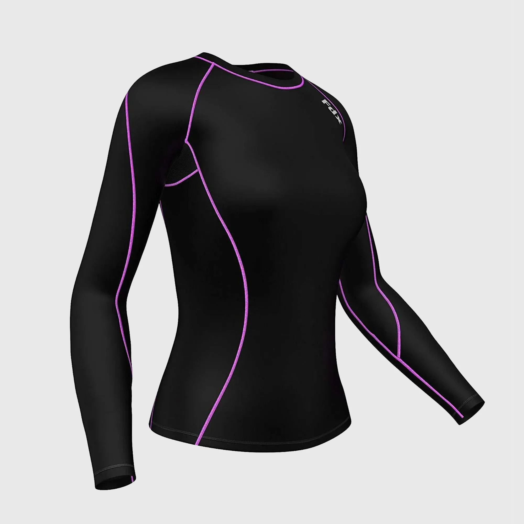 Fdx Monarch Purple Women's & Girl's Base Layer Long Sleeve Compression Top