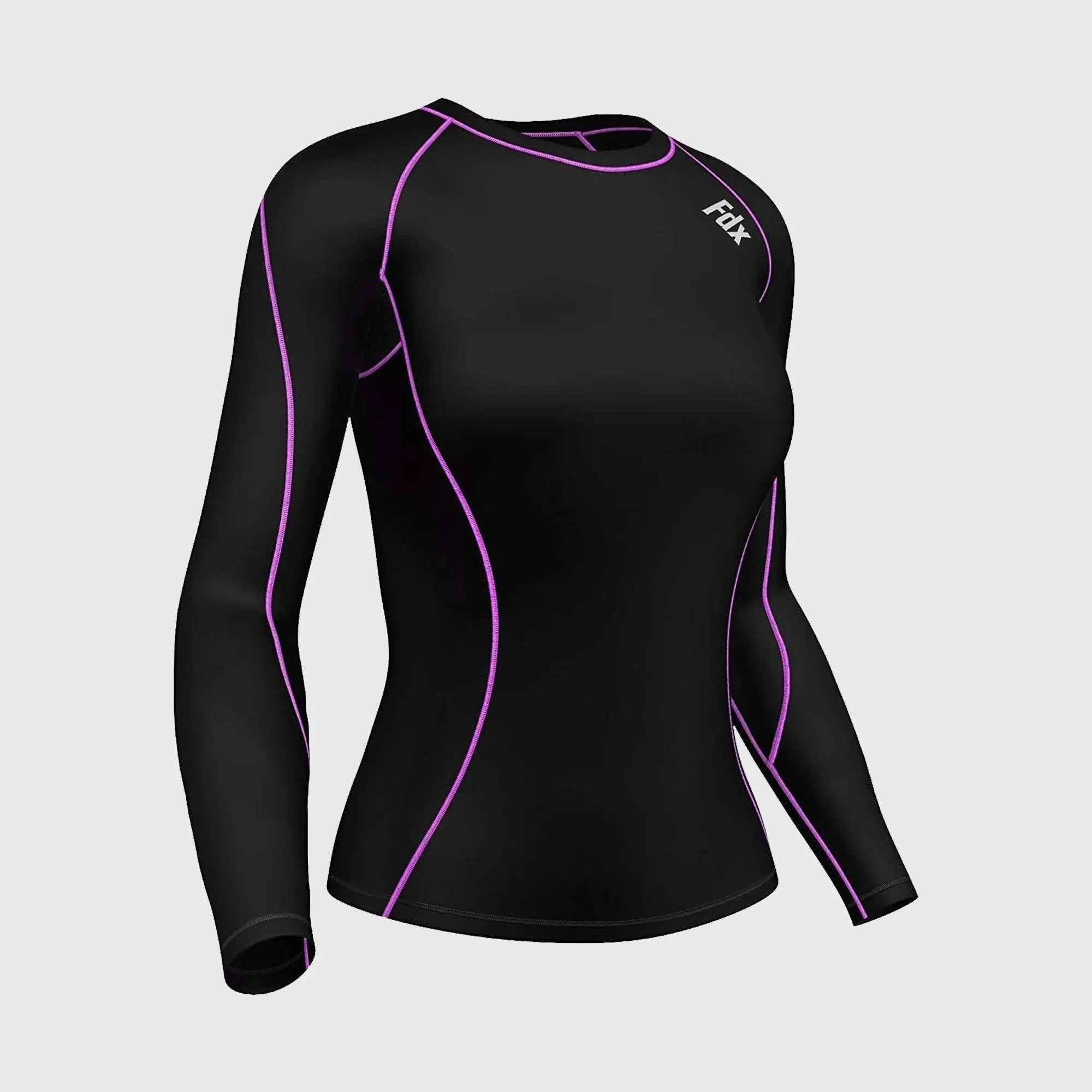 Fdx Monarch Purple Women's & Girl's Base Layer Long Sleeve Compression Top