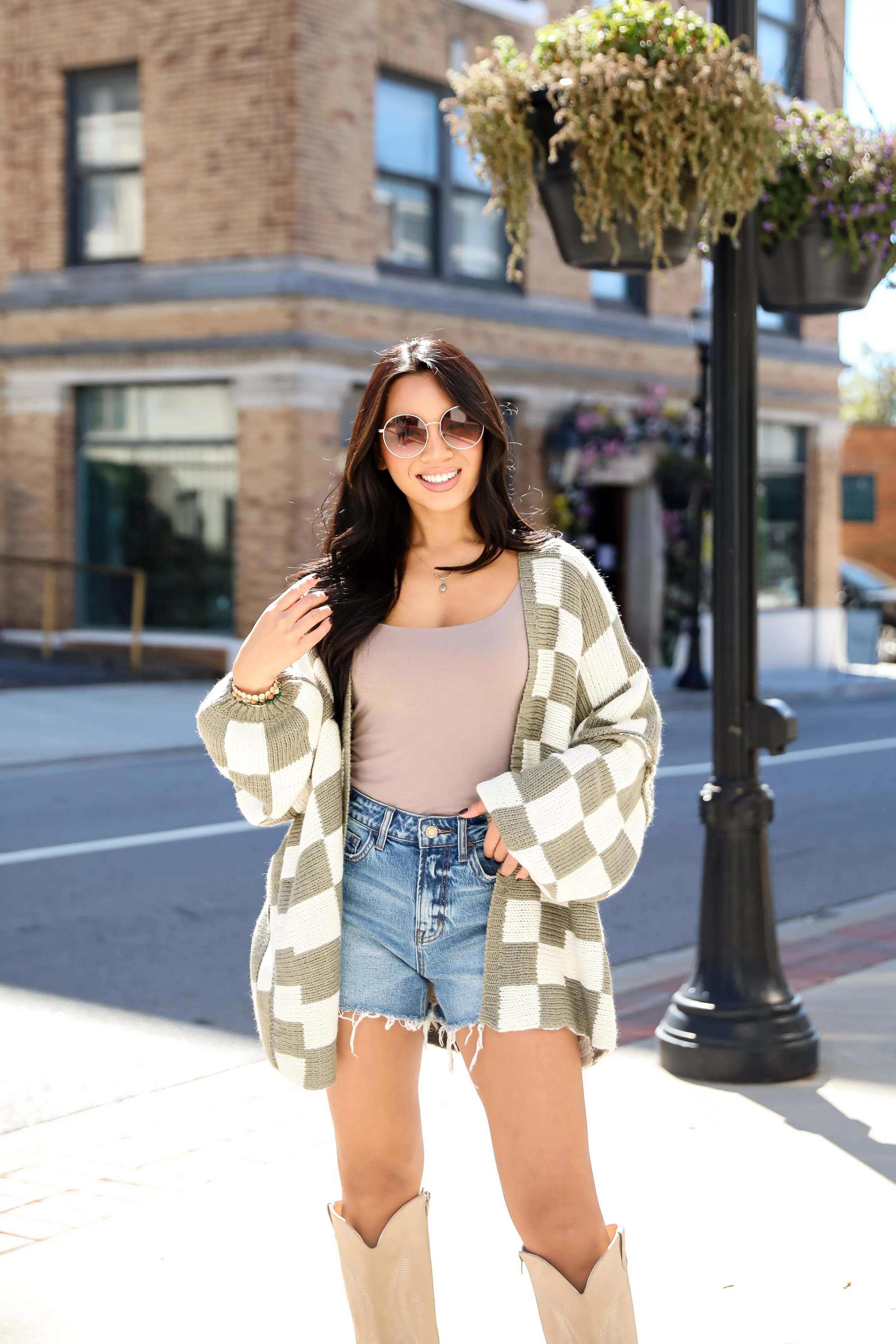 FINAL SALE - Marvelously Cozy Checkered Sweater Cardigan