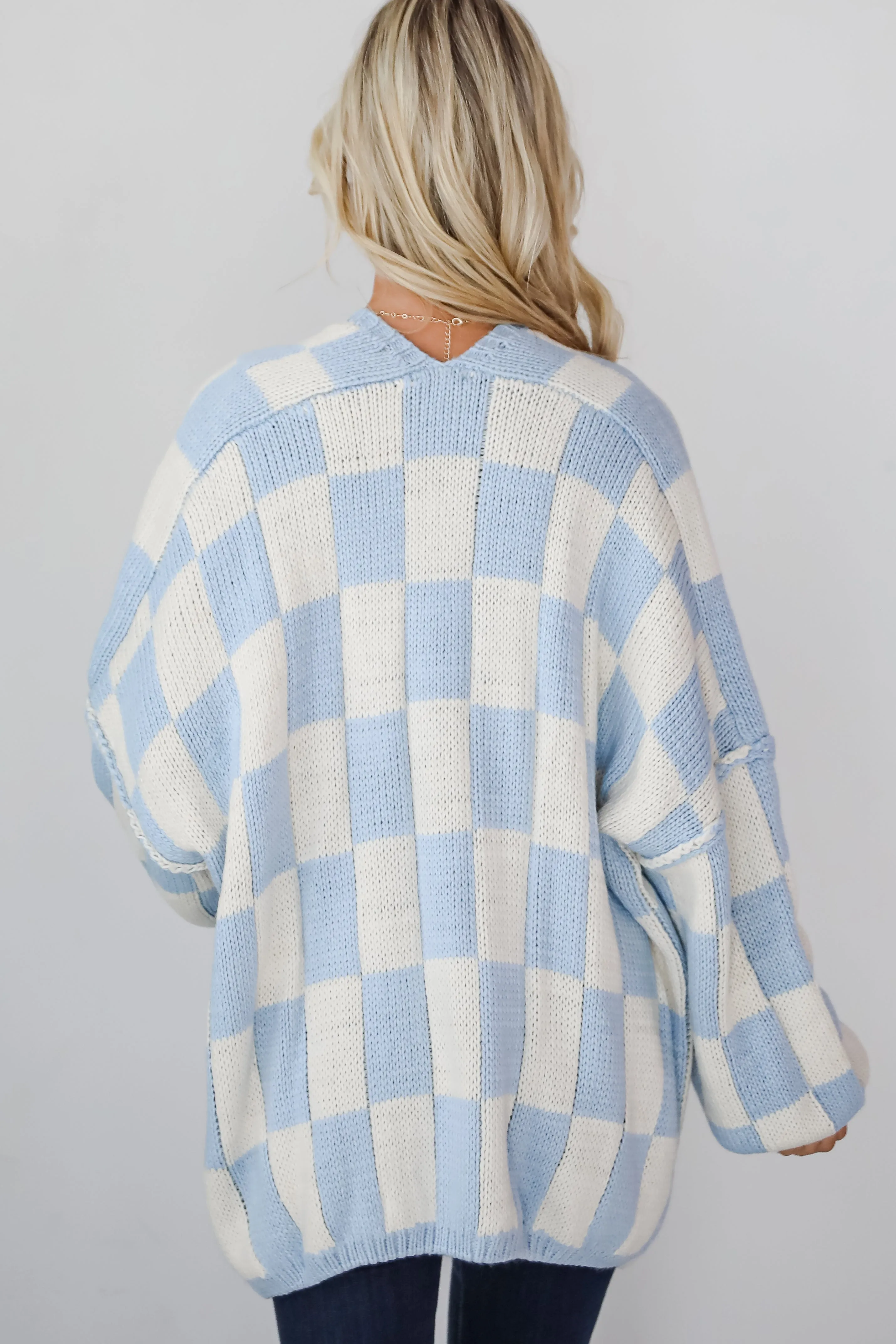 FINAL SALE - Marvelously Cozy Checkered Sweater Cardigan