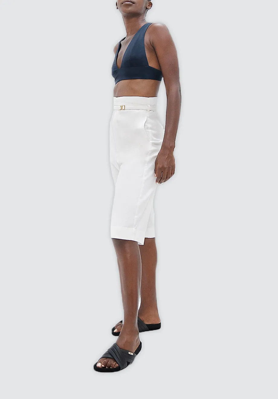 Florence FLR - Knee Pants | White Dove