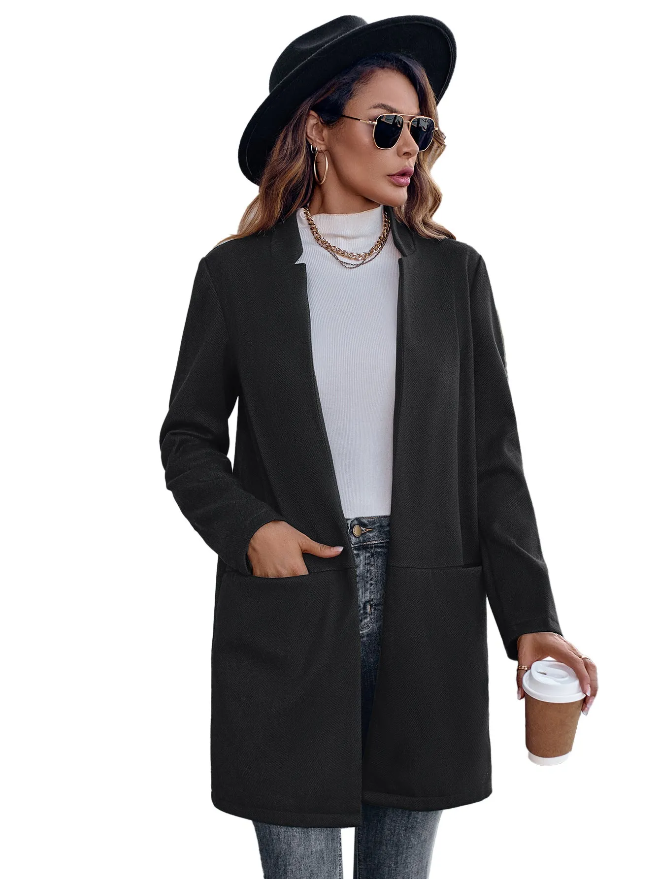 Flytonn-Fall Outfits Women Outwear Streetwear -women's outerwear women's coat Casual New Women's Fashion Stand Collar Solid Color Coat