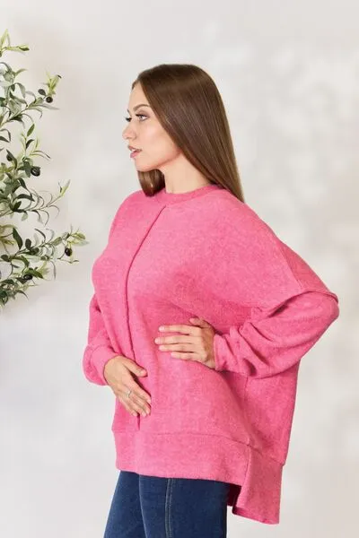 Full Size Center Seam Long Sleeve Sweatshirt