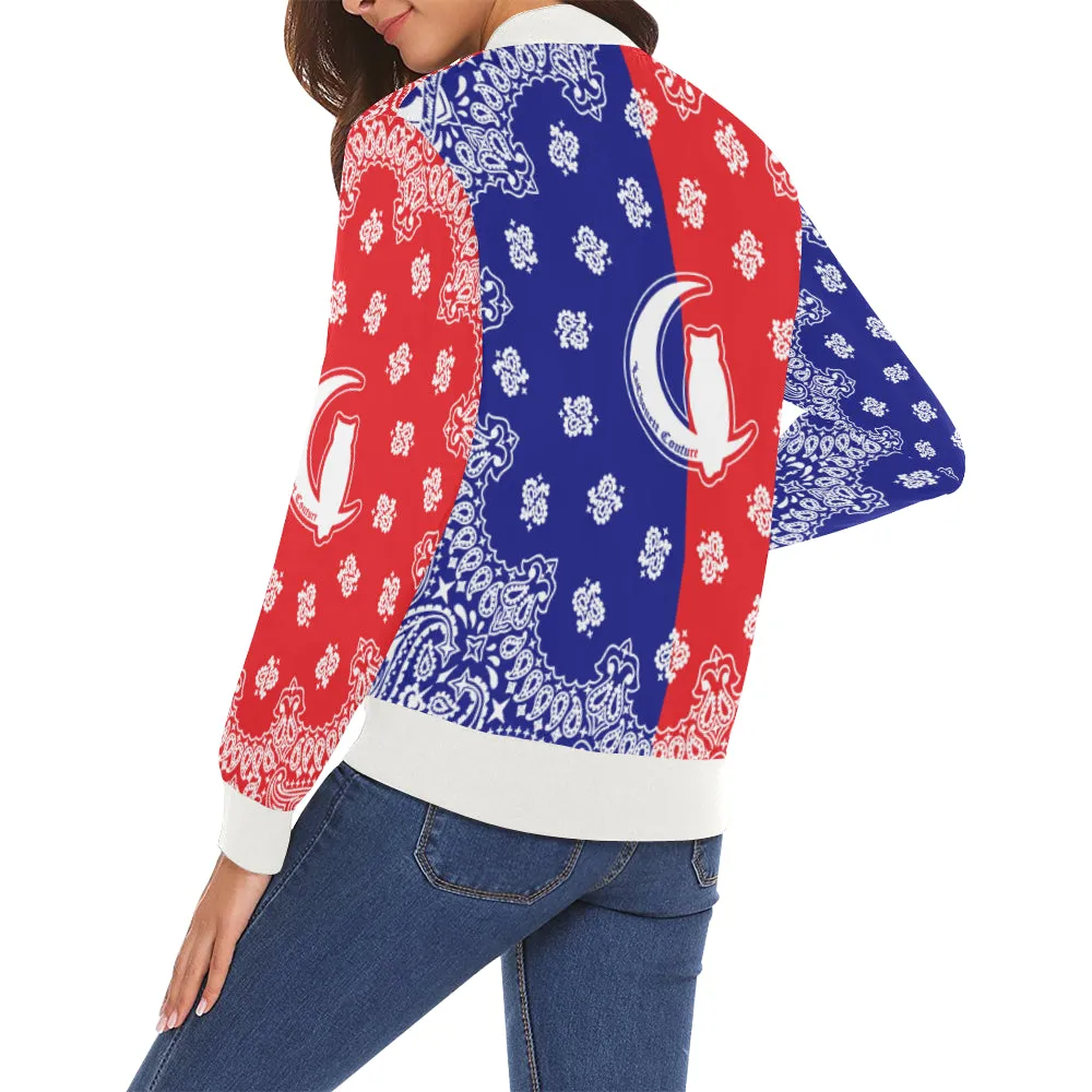 GANG UNITED All Over Print Bomber Jacket for Women (Model H19)