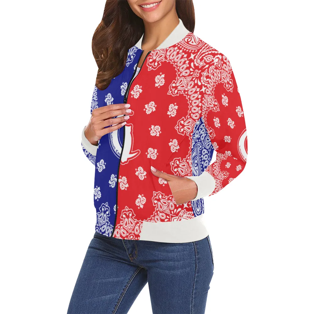 GANG UNITED All Over Print Bomber Jacket for Women (Model H19)