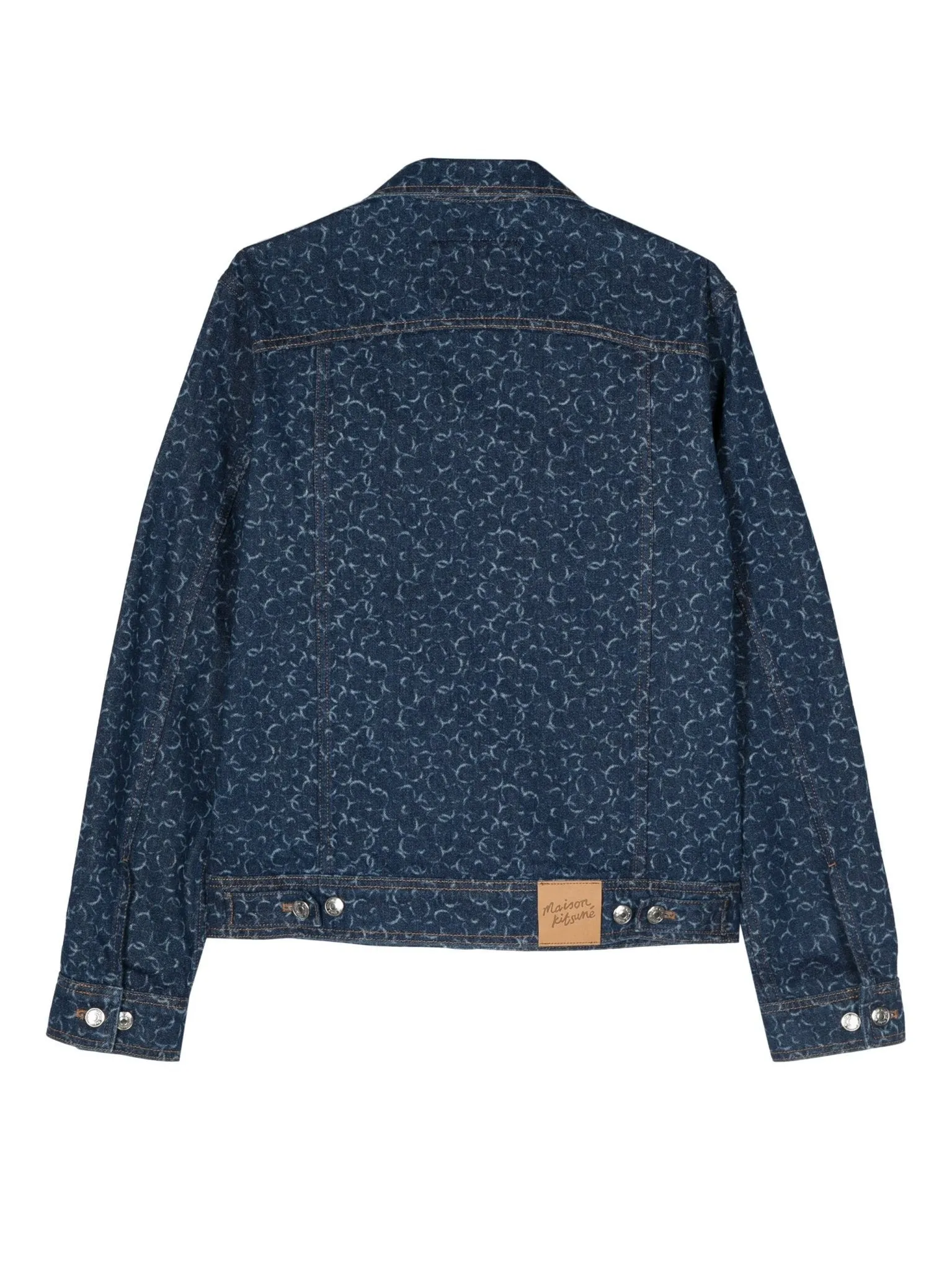 geometric-patterned denim jacket