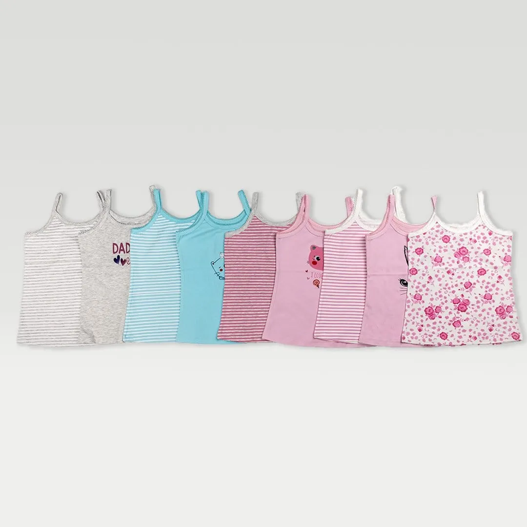 Girl Camisole, Pack of 3, Bio-wash Cotton Antibacterial Finish  (1-10 Years)