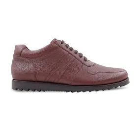 Glostrup - Men's Oxblood Pebble Grain Leather Jogger