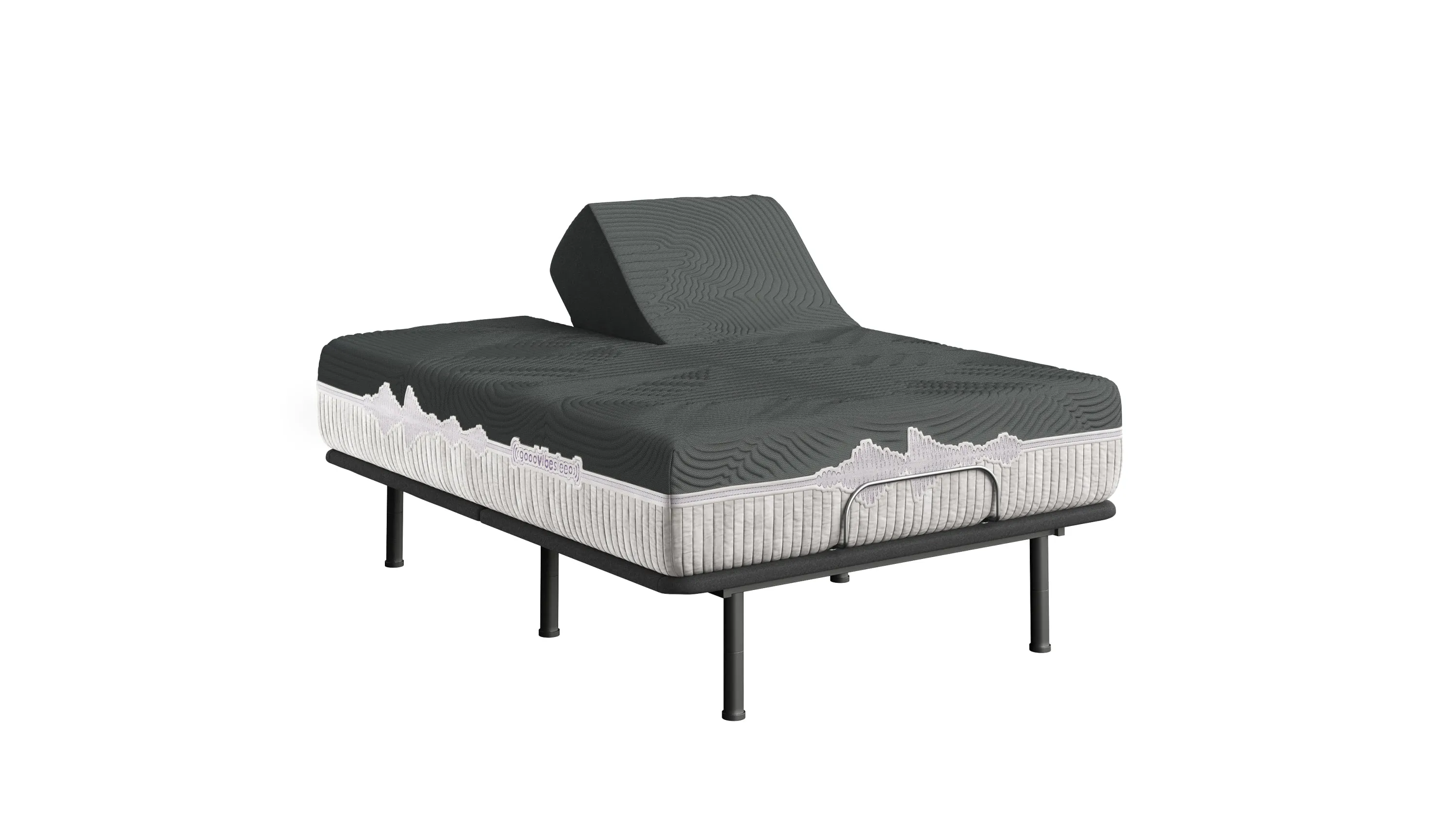 GoodVibeSleep Ease Flex Head Mattress and Adjustable Base Comfort Ensemble, King Size