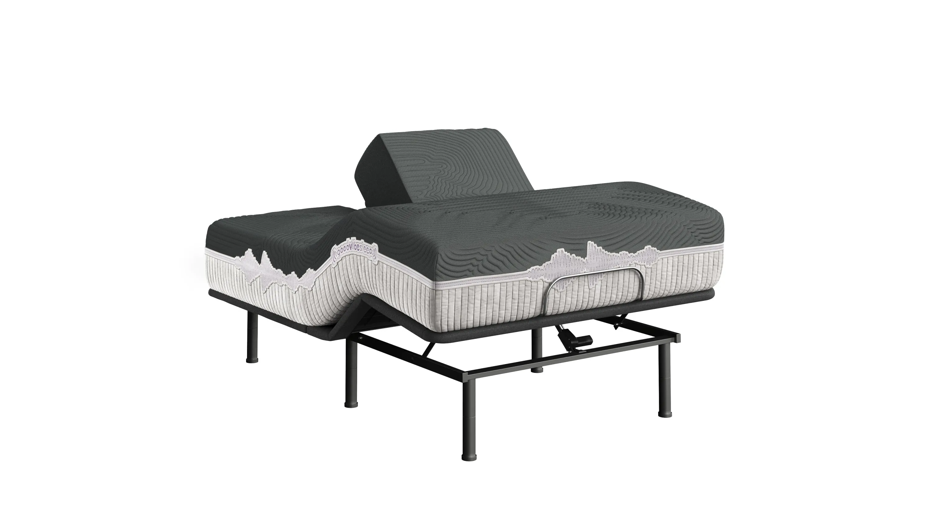 GoodVibeSleep Ease Flex Head Mattress and Adjustable Base Comfort Ensemble, King Size