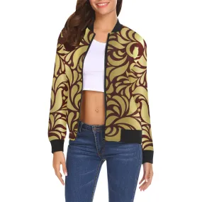 GORGIOUS LEAF BRDX All Over Print Bomber Jacket for Women